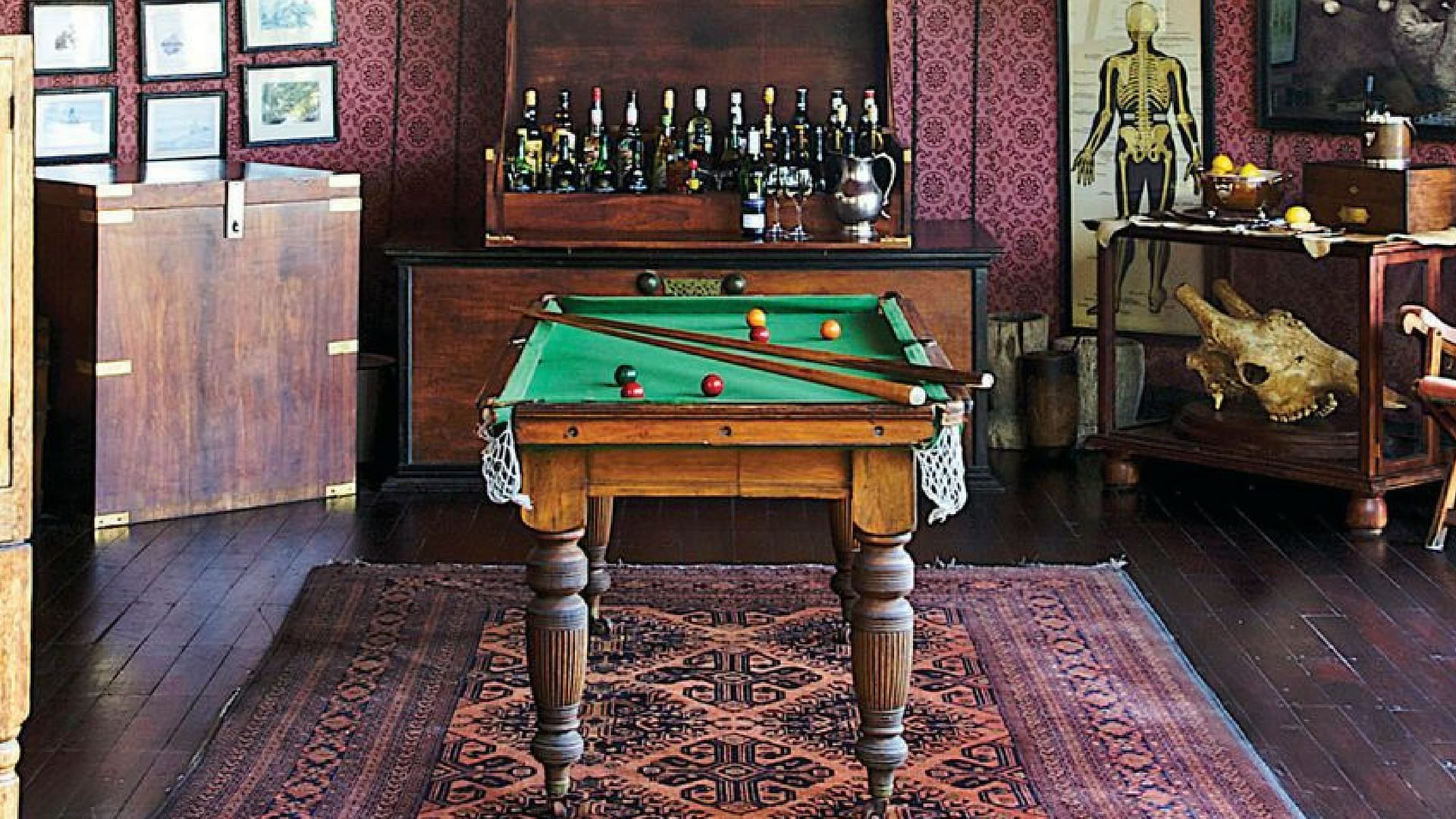 A pool table at Jack's camp