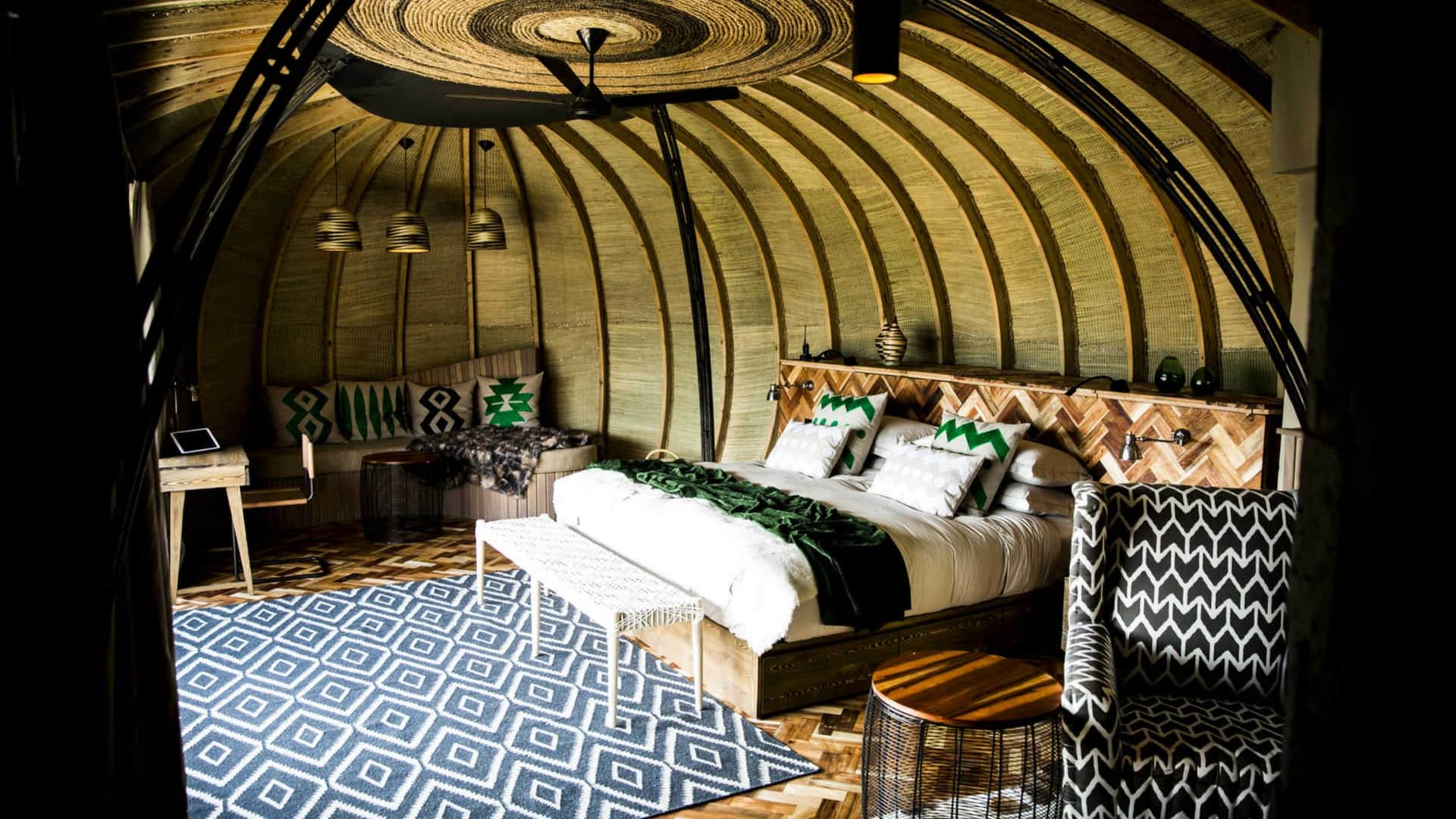 A room interior at Bisate Lodge - Rwanda