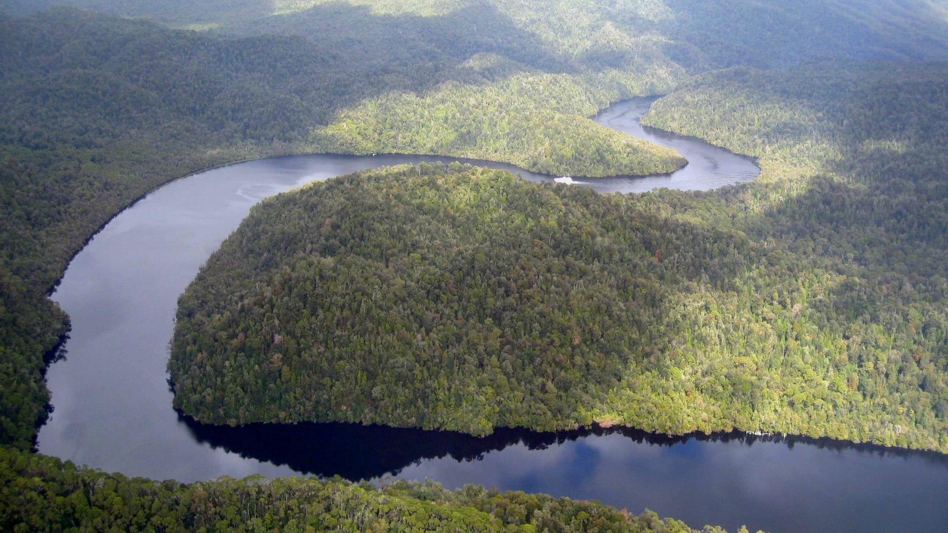 Visit Australia for: The Gordon River winding away from the sky, Tasmania