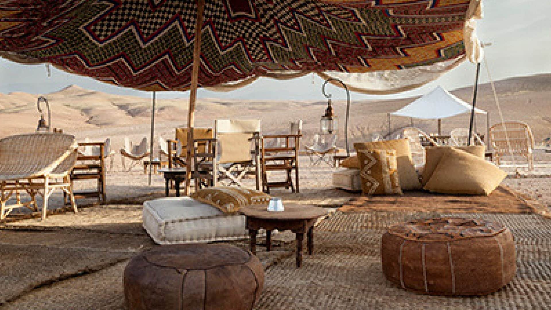 A luxury lounge in the Moroccan desert Scarabeo Stone Camp