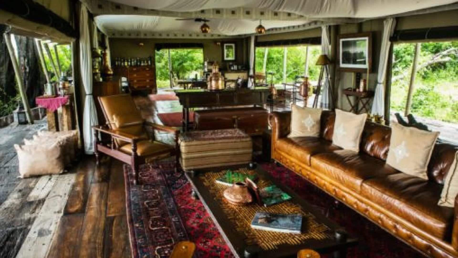 An eclectic living room at Zarafa - Botswana