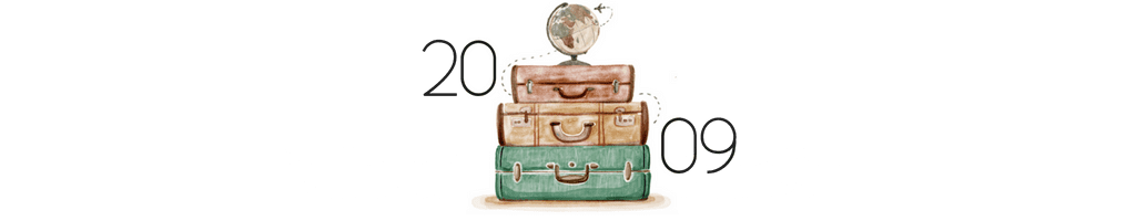 Drawing of Suitcases with 2009