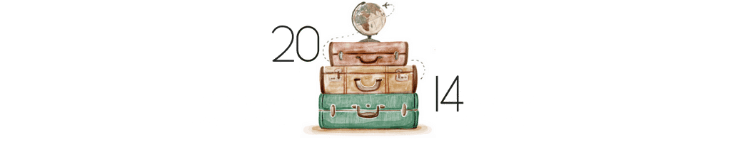 Drawing of Suitcases with 2014