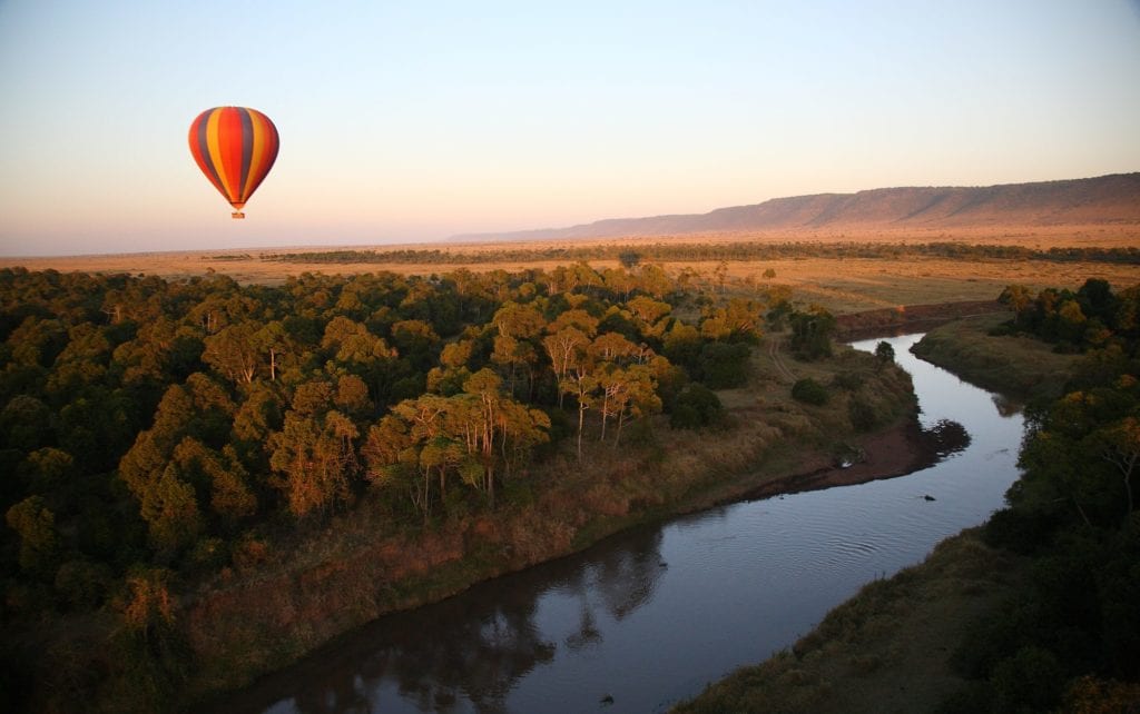 hot air balloon in Kenya