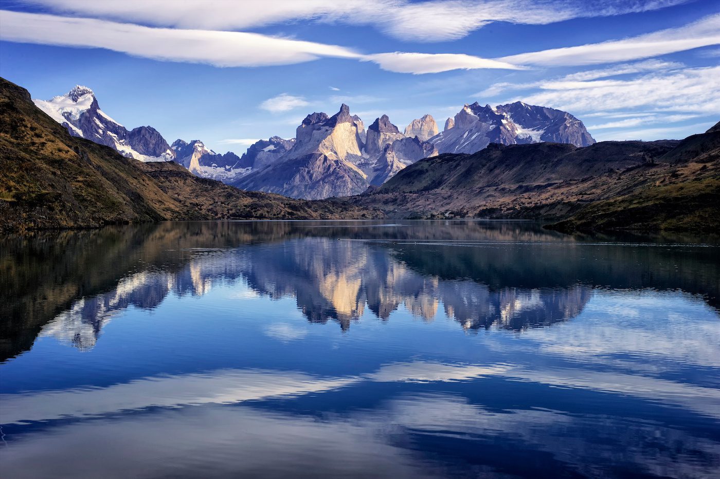 Torres Del Paine In Early Morning; Torres Del Paine Np; Patagonia; Chile; South America